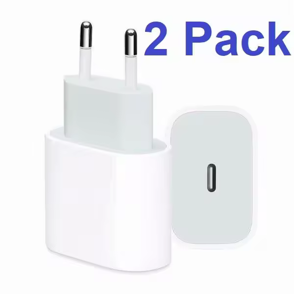 Cargador de iPhone para Apple, adaptador de corriente USB-C de 20 W PD, color blanco - 1