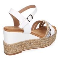 PuntoSalao Sandalias de cuña y plataforma en yute hebilla para mujer color blanco F260-14 - details 2