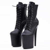 Botas De Danza Pole 8" Plataforma Lace up Ankle High Para Mujer Tallas 36-43 Envío Rápido Material PU Suela De Goma - details 7