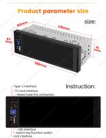 Reproductor Multimedia Para Coche HD Táctil Sistema Inteligente MP5 Android Auto 1-Din Soporte Car-play+AUTO FM Imagen Retrocedida - details 6