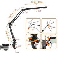 Lámpara De Escritorio LED Flexible Con Clip Rotativo Y 3 Colores De Luz Protección Ocular Para Estudio Oficina Y Dormitorio - details 7