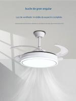 Ventilador de techo BIT con luz LED blanca de 36 W, 3 configuraciones de luz, con control remoto - Motor de CC silencioso de alta eficiencia, pantalla de 3 luces, aspas plegables retráctiles, 6 velocidades, control remoto, temporizador - details 0