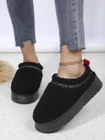 Botas De Nieve Para Mujer Con Suela De Cashmere Grueso Y Plataforma Botas Cortas De Algodón Con Flip-flops Planas Cierre De Cordón Suela De Goma Talla Única - details 6