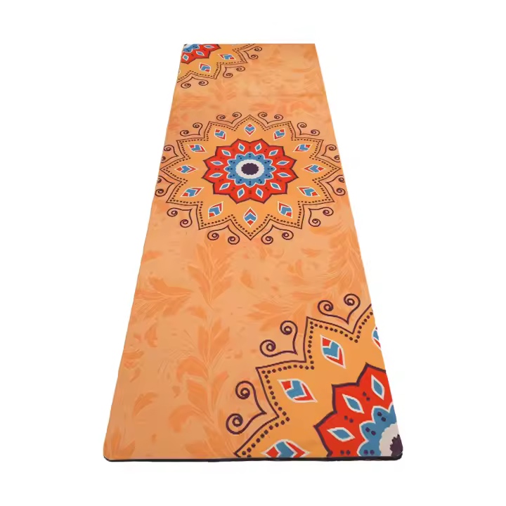 Esterilla de yoga antideslizante de 183x68 cm-Absorber el sudor, plegable, de Caucho natural Y Material de ante, Ligera- ¡ideal para yoga, Pilates, ¡Gimnasia en casa o Gimnasia! - 1
