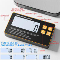 Báscula De Cocina Inalámbrica Con Pantalla Remota De Acero Inoxidable Escala Digital Magnética Para Preparación De Comidas 15KG - details 7