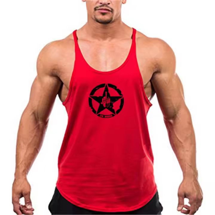 Muscleguys Mens Fitness Bodybuilding Graphic Design Y Back Summer Fashion Casual Bodybuilding Sleeveless Shirt - 1