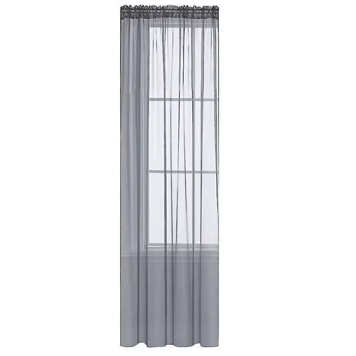 1pc Solid Color Sheer Tulle Window Curtain Drape Living Room Balcony Patio Decor - 1