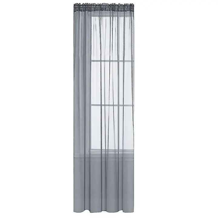 1pc Solid Color Sheer Tulle Window Curtain Drape Living Room Balcony Patio Decor - 1