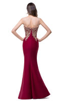 Vestido De Noche Para Mujer Con Encaje De Cristal Dorado Estilo Suelto Sin Mangas Cuello En V Zipper Vestido De Boda Fiesta Prom Trasero Sin Costura De Largo Floor-Length - details 4