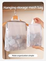 Bolsa De Ropa Con Malla De Panal Y Cierre Para Lavandería Organizador Multifuncional De Ropa Para Dormitorio Y Baño Con Montaje En La Pared Material De Poliéster - details 0