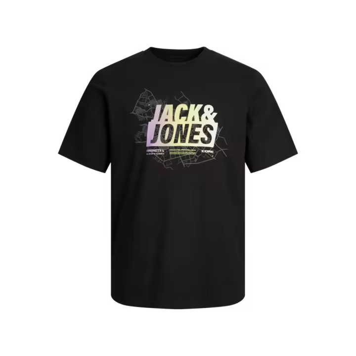 Jack & Jones Hombre Camiseta de Algodón Serie CORE Mod JCOMAP Logo estampado Moda Casual Informal REF 257908 - 1