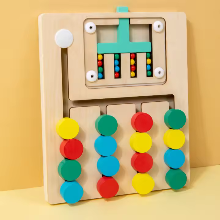 Juego Educativo De Madera Montessori Para Niños Puzzle De Colores Y Alineación Sensory Juguetes Educativos Regalos Para Bebés - 1