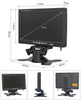 1024x600 AHD 7inch TFT LCD Car HD Monitor Rear View Monitor Support 1080P AHD Camera 2 x 4PIN Video Input - details 4
