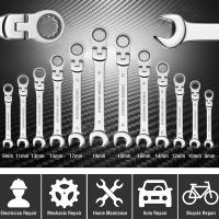 Juego De Llaves De Encaje Ratchet Con Cabeza Flexible 72 Dientes Acero Cromo Vanadio Herramienta Manual Para Reparación De Coches Terminado En Espejo - details 0
