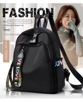 Mochila Grande De PU Negro Para Mujer Bolsa De Viaje Solida Harajuku Estudiante Escuela Unisex Mochila De Alta Calle - details 1