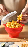 Bol De Silicona Para Popcorn Al Microondas 1/3Pcs Rojo Con Tapa Hacer Popcorn Fácil Herramienta De Cocina De Alta Calidad Para Frutas Y Galletas - details 0