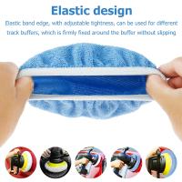 Kit De 10 Pads De Pulido Ajustables Y Antideslizantes Para Coche Cubierta De Cera Accesorios De Limpieza Detallada Fibra Sintética Y Superfina Azul Y Blanco 5-6 Pulgadas Y 9-10 Pulgadas - details 1