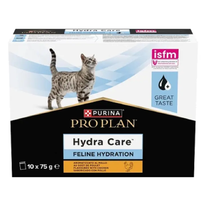 HYDRA CARE FELINE - POLLO ORIGINAL   (10 x 75gr.) - PURINA PRO PLAN - Suplemento para la correcta hidratación de los gatos - 1