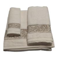 Juego de Toallas Cenefa Baño Beige Claro – 3 Piezas Lujo | 100% Algodón Portugués | 500 g/m² | Certificado OEKO-TEX® |Mercatienda.es - details 1