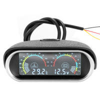 Gauge Digital De Temperatura Y Voltaje 2 En 1 Universal Para Coche LCD 12V/24V Medidor De Temperatura Y Voltaje Horizontal De 4.1x3.1x2in - details 0