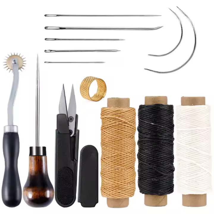 Kit De Herramientas Para Manualidades En Cuero Profesional Set De Reparación Y Costura Manual Con Puntas Y Grabador Para Trabajo De Grabado Y Sujeción - 1
