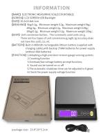 Báscula Electrónica De Cocina Digital Con Pantalla LCD 5kg/0.1g 10kg/1g Acero Inoxidable Impermeable Herramienta De Medición Y Peso Para Hornear - details 9