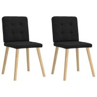 vidaXL Sillas de comedor 2 unidades en color Lino/Marrón oscuro/Negro y más | cómodas modernas ergonómicas para comedor cocina salón hogar - details 2