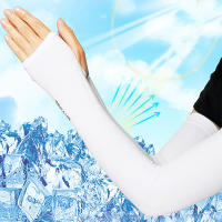 Mangas De Sol UV Para Mujer Y Hombre Guantes De Mano Sin Dedos Para Ciclismo Cubierta Elástica De Seda Helada Anti-Sol Para Conducción Y Verano - details 2