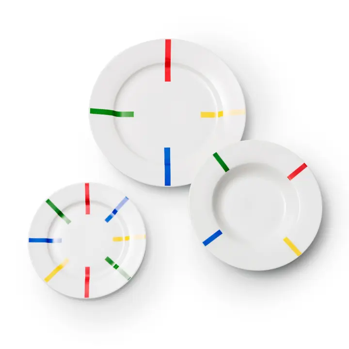 Set 12pc vajilla porcelana (4pcs plato llano + 4pcs plato hondo + 4pcs plato destre) - 1