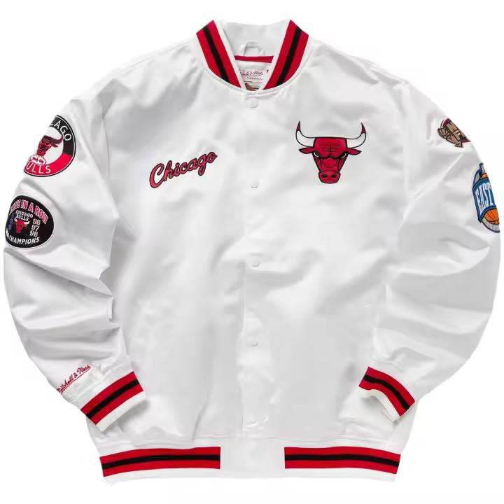 Chaqueta Mitchell & Ness Chicago Bulls para unisex en color blanco - 1