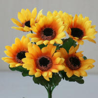 Busto De Girasoles Artificiales 13 Cabezas Flor Real Toque Para Jardín Fiesta De Boda Casa Exposición Perfecto - details 4