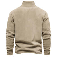 Nuevo estilo de otoño e invierno para hombre, sudadera de manga larga con media cremallera y cuello alto, cuello alto, top de forro polar para hombre moderno y versátil - details 7