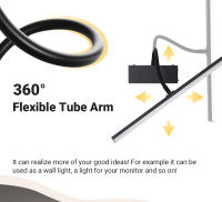 Lámpara De Pared Recargable LED Flexible Y Ajustable 40cm Sconce Interno Luz De Pared Inalámbrica Para Decoración De Hogar Moderna Color Negro - details 2