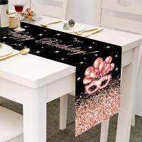 Corredor De Mesa En Forma De Rosas 35x180cm Negro Oro Para Cumpleaños Adulto Decoración Con Brillo Ideal Para Fiestas Internas Y Mujeres - details 5