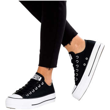 converse negras con dorado Miravia