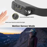 Linterna Frontal LED Sensor Recargable USB Con Batería De 2000mAh Para Camping Pesca Al Aire Libre Resistente Al Agua Con Modos De Iluminación Variable - details 26