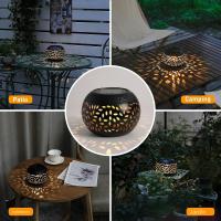 Lámpara Solar LED Para Jardín 1pc Elegante Lámpara De Metal Elíptica Impermeable Con Proyección De Sombras Para Patio Exterior - details 2