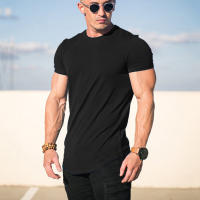 Camiseta Deportiva De Hombre Para Gimnasio Y Fitness Camisetas Musculadas De Moda Cortas Transpirables Para Verano Talla Slim Fit - details 2