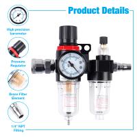 AFC2000 Regulador De Presión De Aire Para Compresor Separador De Aceite Y Agua Elemento Filtro De Cobre Con Atomizador Lubricante - details 4