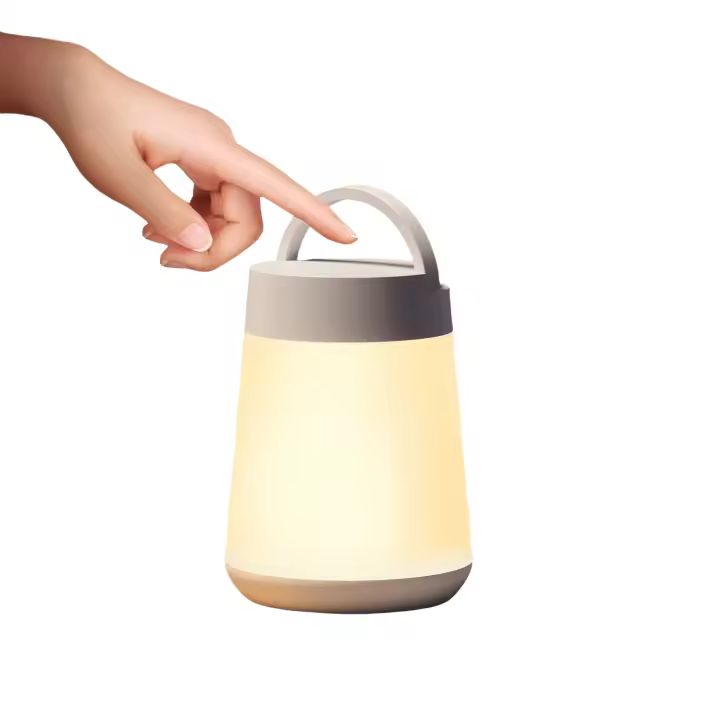 Lámpara De Noche Para Niños Luz De Sueño Aid Con Memoria Recargable Táctil Y Dimmer Continuo Portátil Forma Redonda ABS - 1