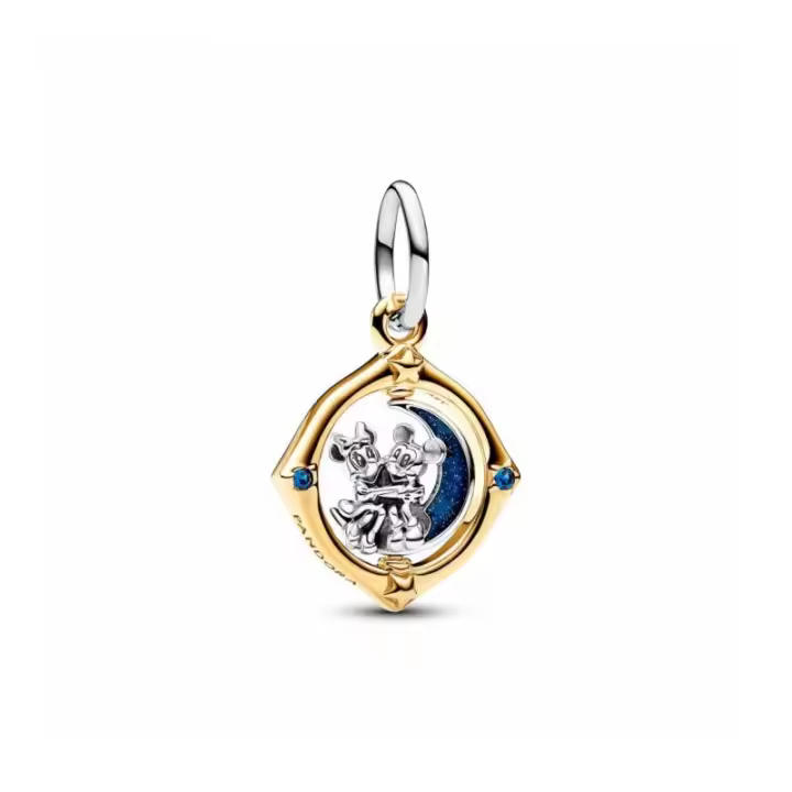 Charm Colgante Luna Giratoria en Dos Tonos Mickey Mouse & Minnie Mouse de Charm Colgante Luna Giratoria en Dos Tonos - 762955C01 - 1