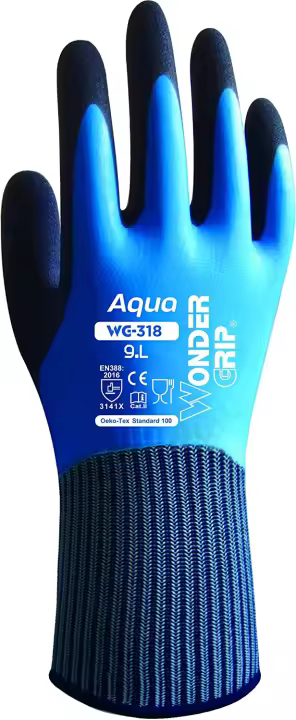 Guantes de Trabajo Wonder Impermeables con Doble Capa de Látex y Forro de Nylon - 1