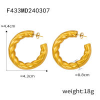 316L 304L de Maple inoxidable de Rosca de Aro Pendientes de las mujeres de la joyería de regalo Twisted Pierce Geométrico Irregular Pendientes de moda - details 7