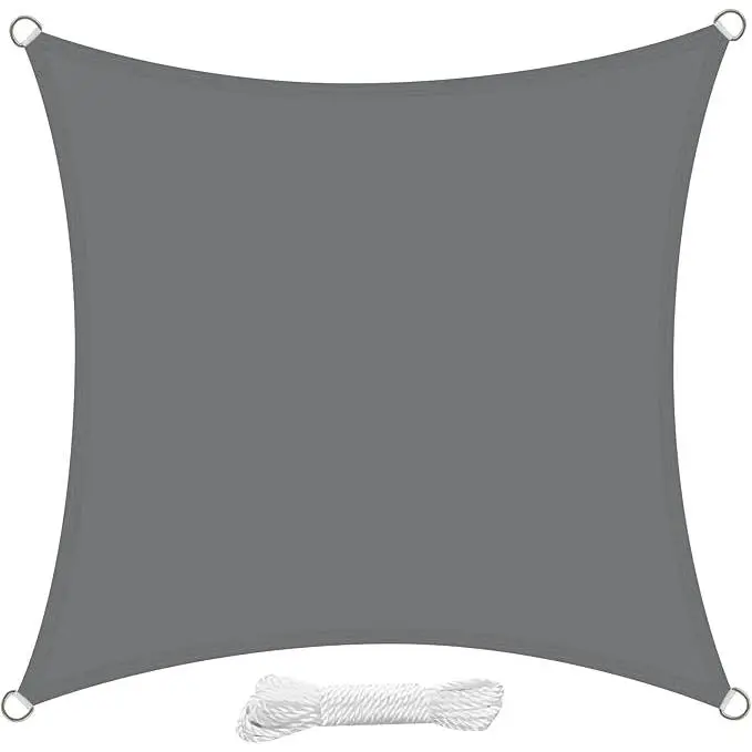 "Toldo Vela de Sombra Cuadrado 2x2 Metro PES Impermeable Protección Rayos UV para Patio Exteriores Jardín - 1