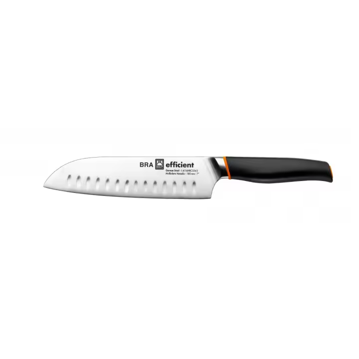 Bra - Cuchillo de Cocina Santoku Efficient 18 cm, Uso Diario, Calidad Corte, Acero Inoxidable, Manfo Ergonómico, Asiático - 1
