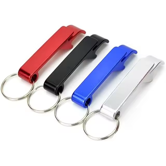 Llavero Abridor de Tapas de Botella, Paquete de 4 Colores Brillantes - Práctico y Duradero para Uso Diario, Fiestas y Viajes - 1