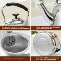 Hervidor De Agua De Acero Inoxidable Con Silbato Gran Capacidad Calentamiento Rápido Base Para Fogón Y Cocreador Inducción - details 1