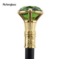 Bastón De Moda Verde Diamante Dorado 93cm Elegante Decorativo Para Cosplay Manija De Cabeza De Diamante Tipo Gentleman - details 6