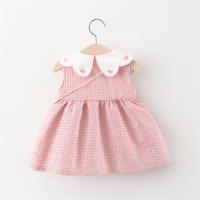 Vestido De Verano Para Niñas 2 Piezas Sin Mangas Con Cuello En Forma De Corazón De Encaje Vestido De Algodón Con Botones Estilo Casual A-Line Talla Verdadera - details 4
