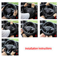 Funda De Volante Deportiva De Piel De Oveja Artificial 14.5-15 Pulgadas 37-38CM Tamaño Ajustable Para Coche Estilo Tridimensional - details 6